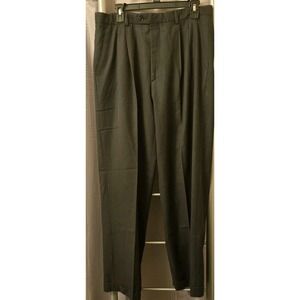Cosani Mens Dress Pants 32x30 Charcoal Gray Pleated Cuffed Trousers